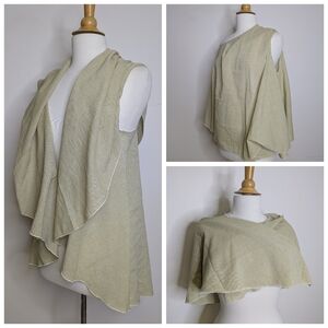 🟡Multiwear Reworked Fabric (linen?) Top (Small shop) One Size Fits Most